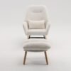 Boucle Accent Chair, Teddy Fabric Home Office Desk Chair No Wheels, Sherpa Furry Modern Dinging Chair, Living Room Bedroom Arm Chair, Girls Vanity Chair, Golden Finished, Ivory