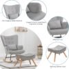 Artechworks Modern Velvet Rocking Chair Grey