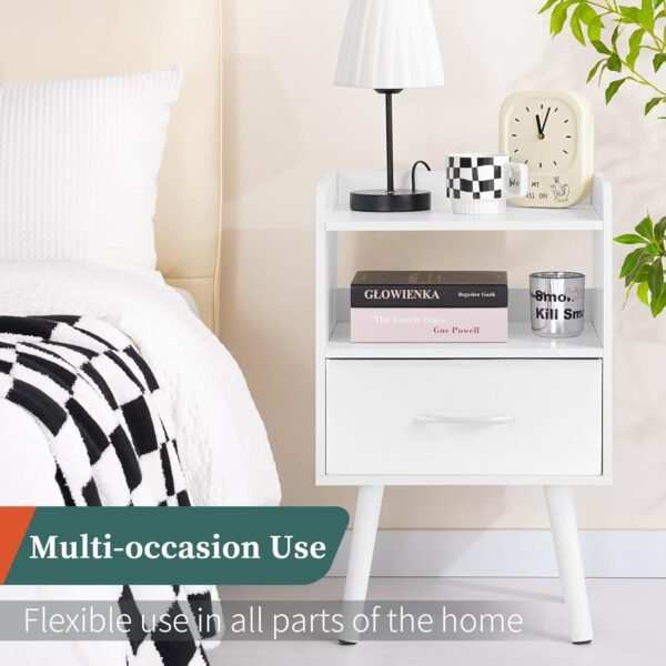 Yoobure Night Stand with Drawer White