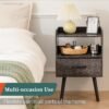 Yoobure Night Stand with Fabric Drawer Charcoal Gray