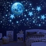 Glow in The Dark Stars for Ceiling,Glow in The Dark Stars and Moon Wall Decals,Ceiling Stars Glow in The Dark Kids Wall Decors Perfect for Kids Nursery Bedroom Living Room