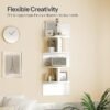 HOOBRO Set of 2 Floating Corner Shelves White