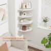 Homode Set of 4 Wooden Hanging Corner Shelves with Wire Hole White