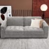 Ihanherry 89" Modern Sofa Cloud Couch, Chenille Deep Seat Sofa with Removable Cover for Living Room, Bedroom and Apartment, Grey