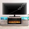 PUKAMI Fireplace TV Stand for TVs Up to 80" TV with 36" Electric Fireplace,Entertainment Center with Fireplace,TV Stand with Fireplace LED Light,Entertainment Stand,70inch