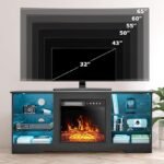 PUKAMI Fireplace TV Stand with 18" Fireplace Black